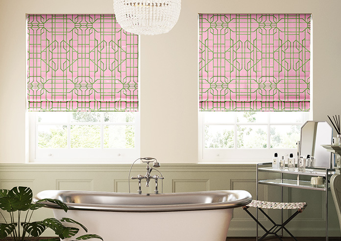 Bamboo Candy, Green Pink - Twist&Fit Roman Blind - Image 3